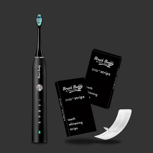 Brush Buddy Elektrisk Tandbørste Sort & Whitening Strips